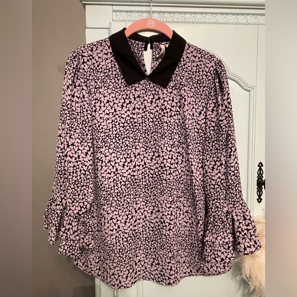 Elle purple and black blouse size M